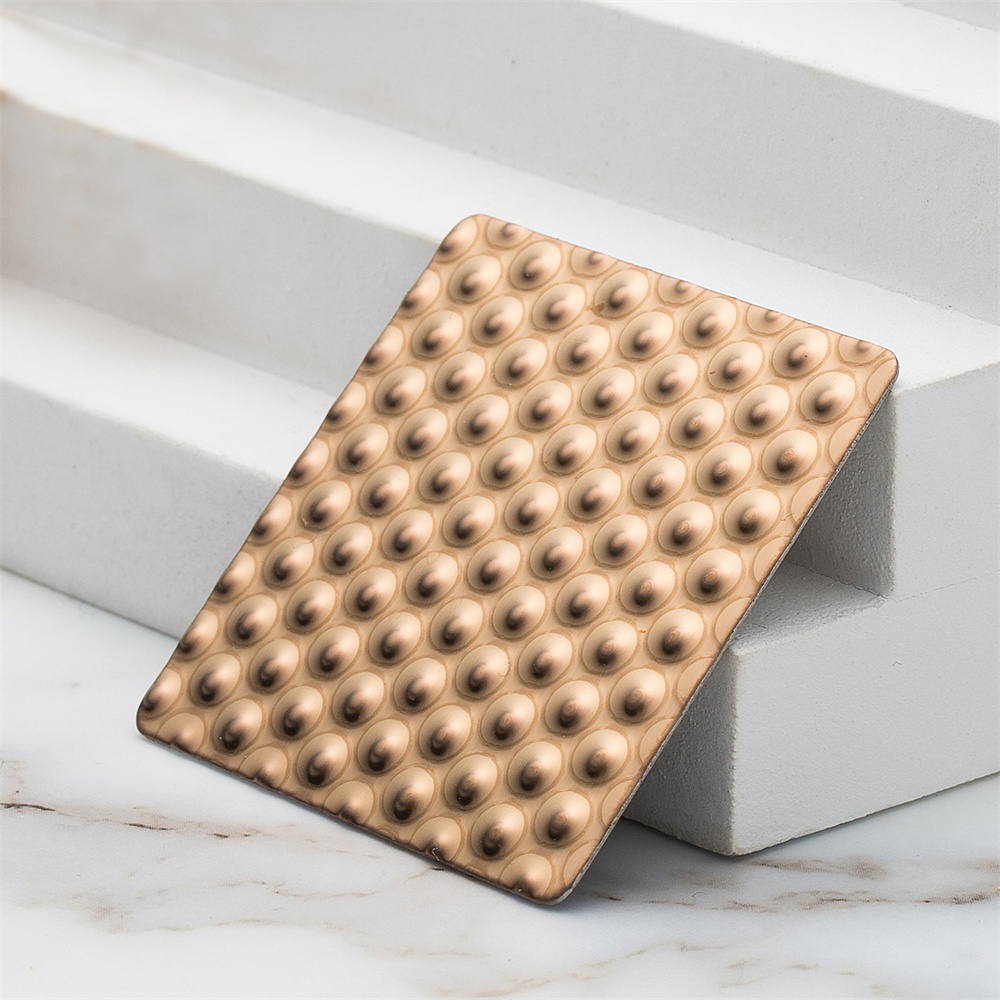 Embossed rose gold stainless steel plate（JLH-2112）