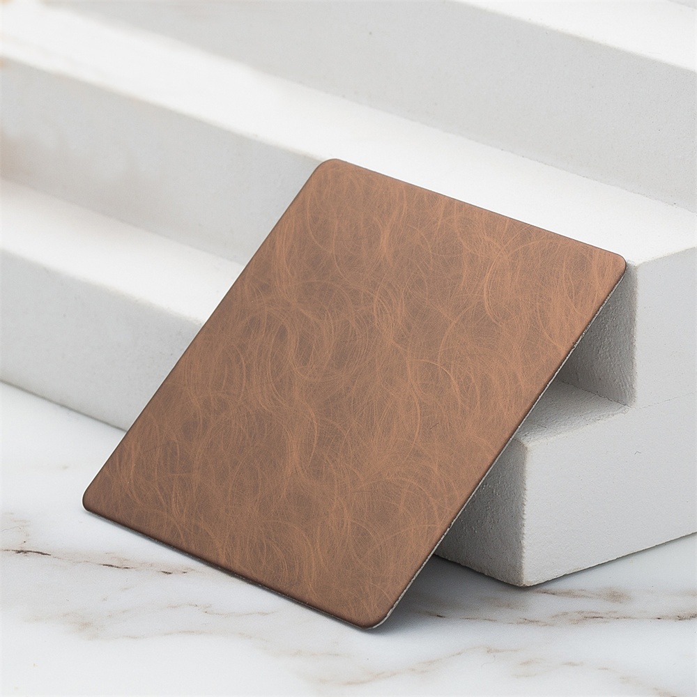 Spiral Grain Black Rose Gold Stainless Steel Plate(JLH-2128)