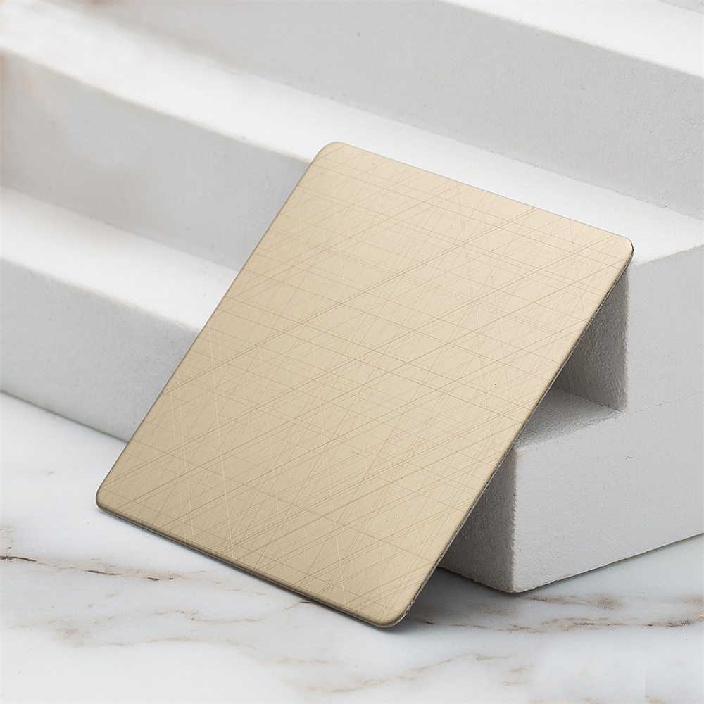 Crosshatch Champagne Gold Stainless Steel Panel（JLH-2103）