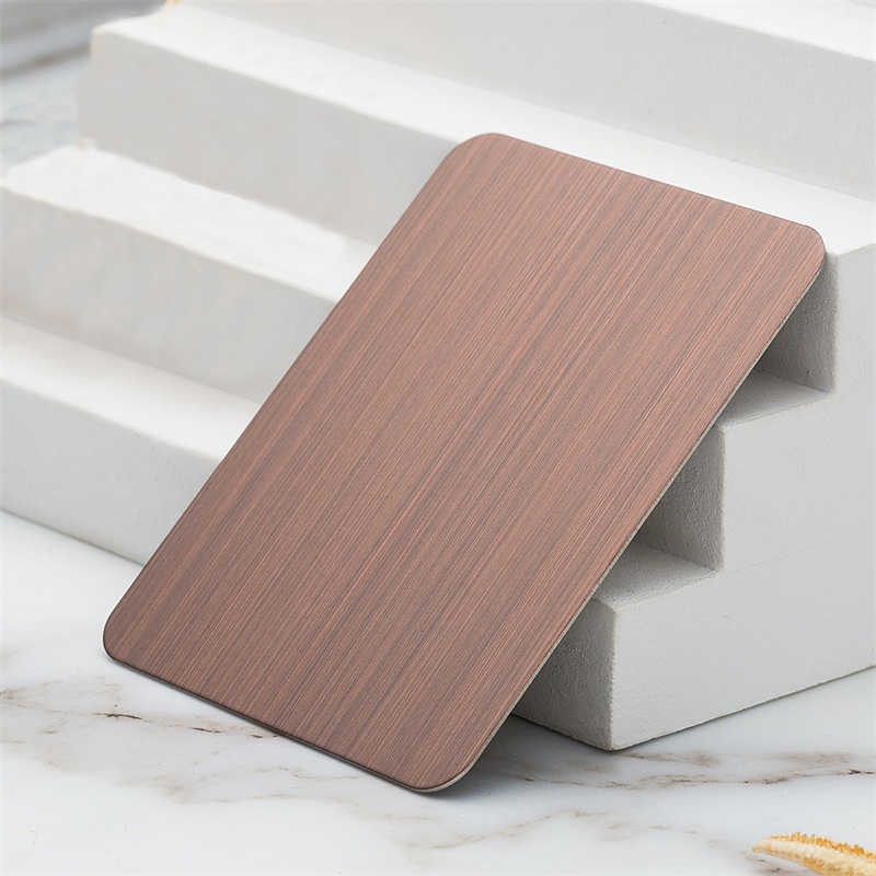 Hand Brushed Red Antique Bronze Matte Stainless Steel Plate(JLH-2150)