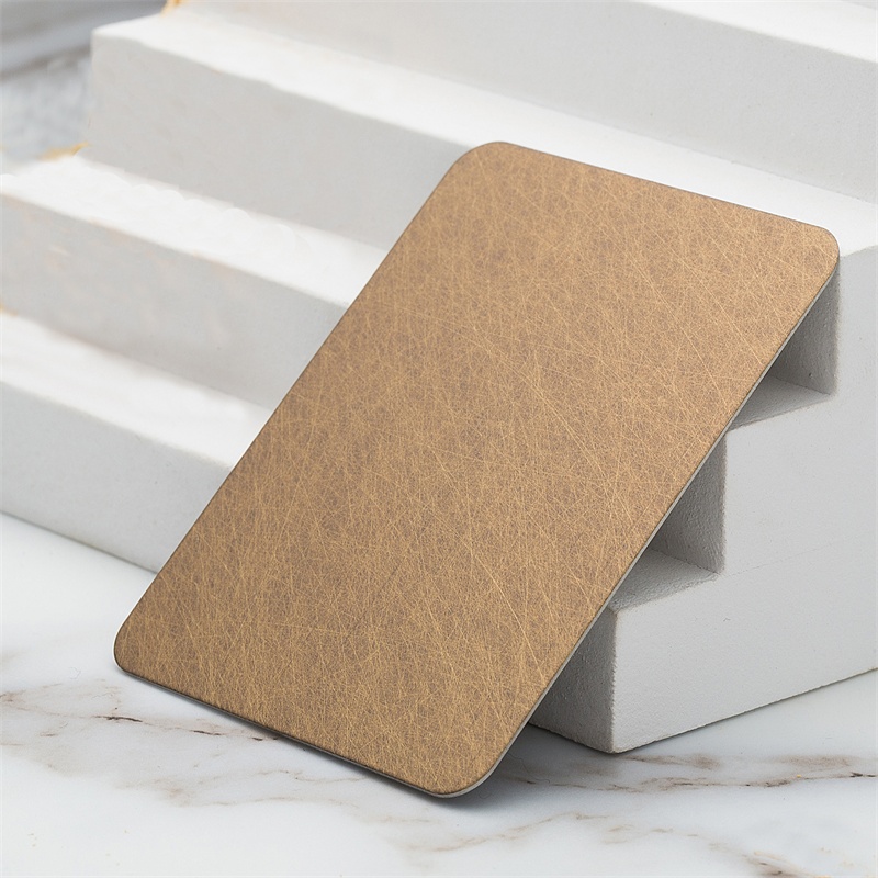 Hand Random Brushed Antique Brass Matte Stainless Steel Plate(JLH-2152)