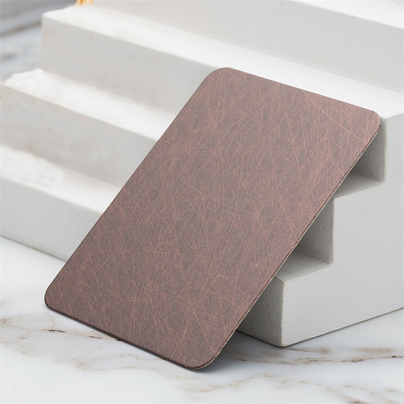 Hand Random Brushed Red Antique Bronze Matte Stainless Steel Plate(JLH-2153)