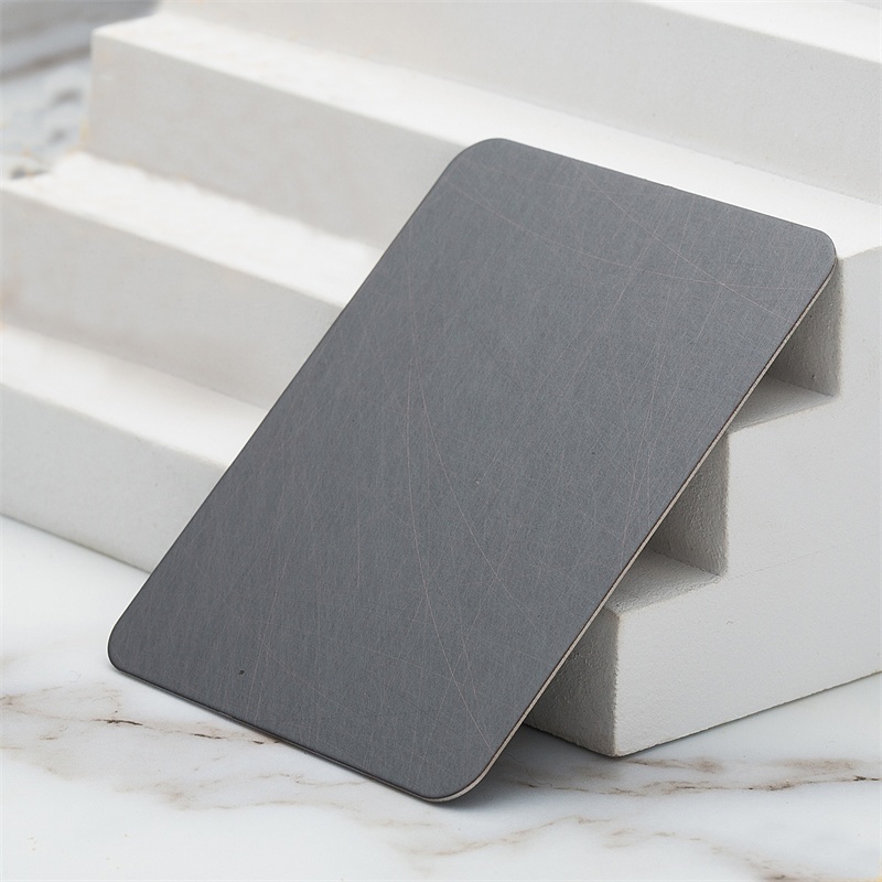 Hand Random Brushed Black Antique Bronze Matte Stainless Steel Plate(JLH-2154)